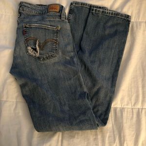 Distressed Levi’s 524 Too Super Low Size 5